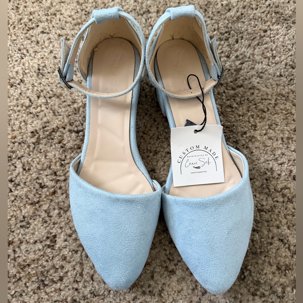 Custom Made Blue Suede Heels from Turkey